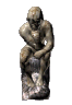 a spinning thinker statue